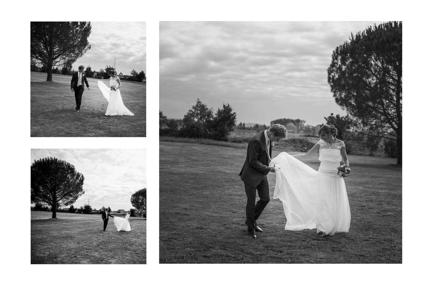 images de mariage, cérémonie civile en noir et blanc à Toulouse, haute garonne